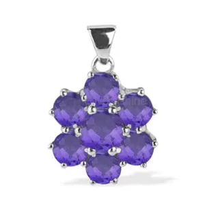 Wholesale Solid Sterling Silver Handmade Pendants In Amethyst Gemstone Jewelry 925SP1627