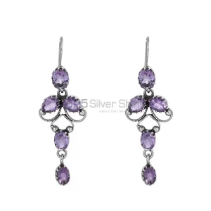 Wholesale Sterling Silver earring In Amethyst Gemstone Jewelry 925SE07