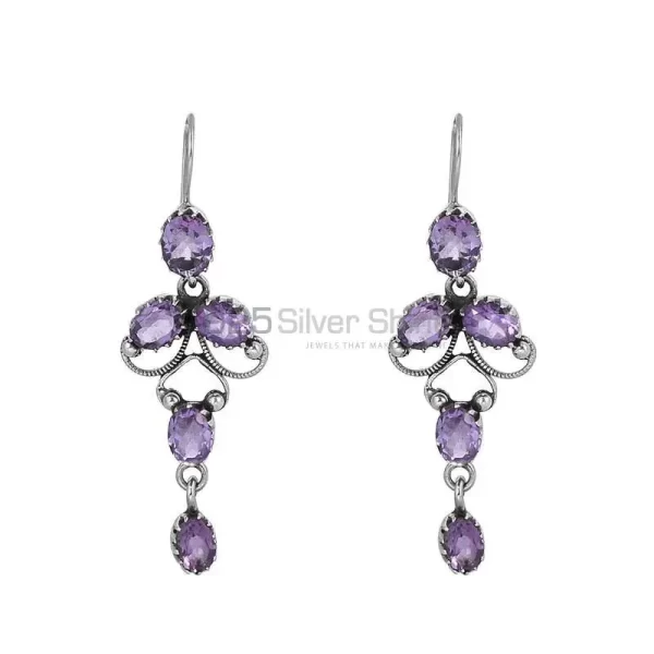 Wholesale Sterling Silver earring In Amethyst Gemstone Jewelry 925SE07
