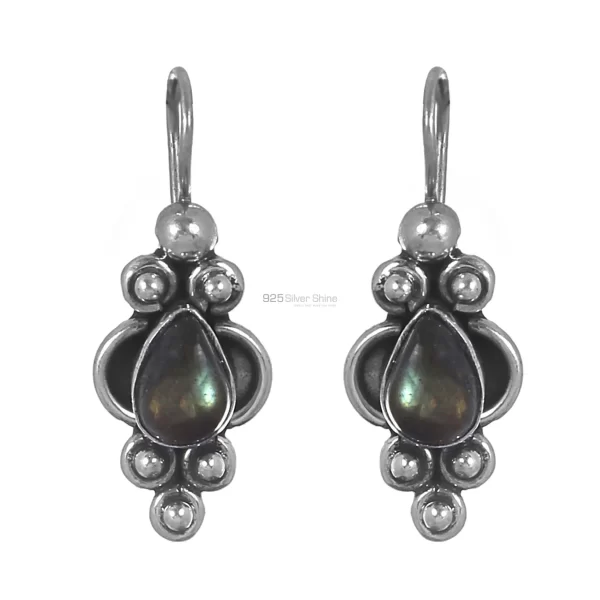 Wholesale Sterling Silver earring In Blue Fire Labradorite Gemstone Jewelry 925SE198