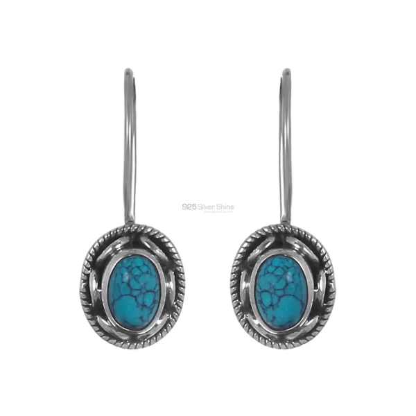 Wholesale Sterling Silver earring In Natural Turquoise Gemstone Jewelry 925SE195