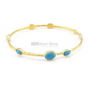 Wholesale Turquoise Gemstone Bracelet In 925 Silver Gold Plated 925SSB16