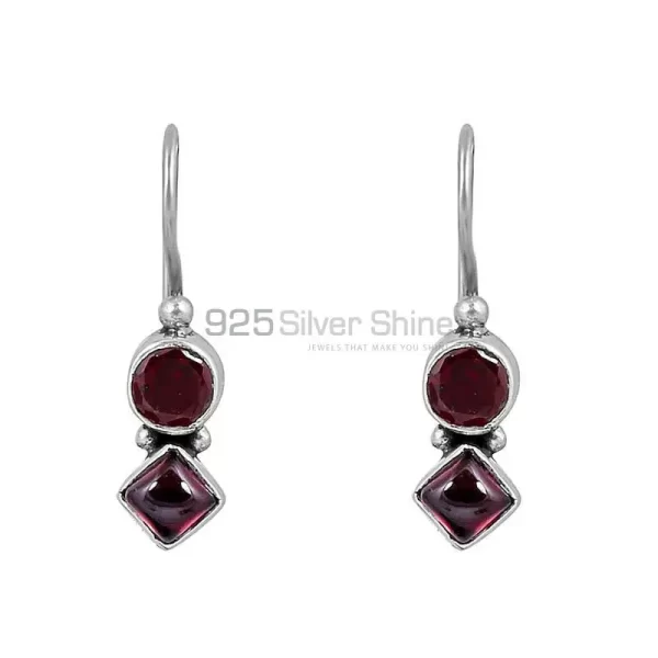 Wholesaler Natural Garnet Gemstone earring In 925 Sterling Silver Jewelry 925SE126